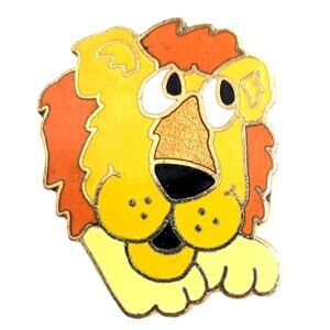 Whimsical Lion Cartoon Pin Colorful Animal Enamel Brooch